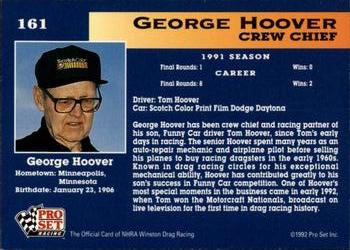1992 Pro Set NHRA #161 George Hoover Back