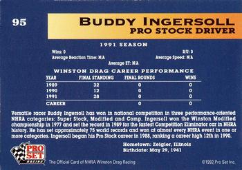 1992 Pro Set NHRA #95 Buddy Ingersoll Back