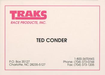 1992 Traks #NNO Ted Conder Business Card Back