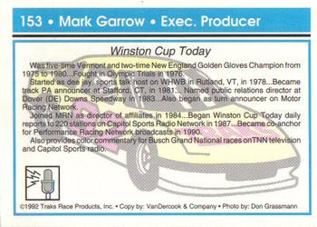 1992 Traks #153 Mark Garrow Back