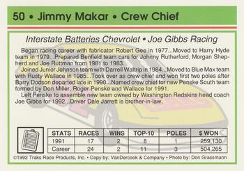 1992 Traks #50 Jimmy Makar Back