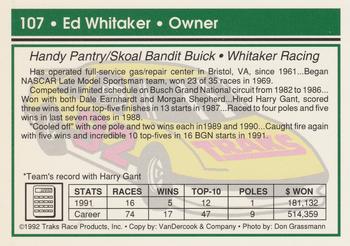 1992 Traks #107 Ed Whitaker Back