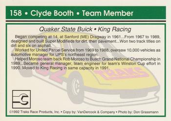 1992 Traks #158 Clyde Booth Back