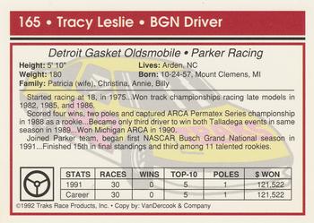 1992 Traks #165 Tracy Leslie Back