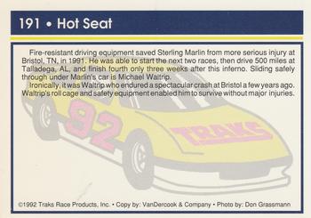 1992 Traks #191 Hot Seat Back