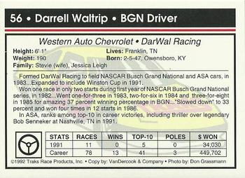 1992 Traks #56 Darrell Waltrip Back