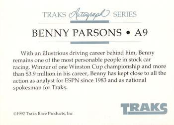 1992 Traks - Autographs #A9 Benny Parsons Back