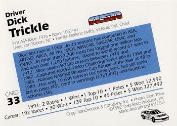 1992 Traks ASA #33 Dick Trickle Back