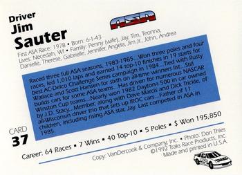 1992 Traks ASA #37 Jim Sauter Car Back