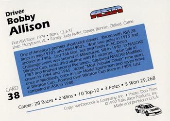 1992 Traks ASA #38 Bobby Allison Back