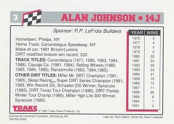 1992 Traks Dirt #3 Alan Johnson Back