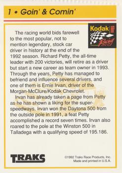 1992 Traks Kodak Ernie Irvan #1 Goin' and Comin' Back