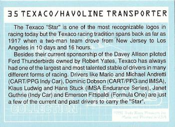 1992 Traks Racing Machines #35 Texaco/ Havoline Transporter Back