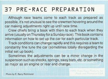1992 Traks Racing Machines #37 Pre-Race Preparation Back