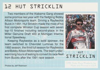1992 Traks Racing Machines #12 Hut Stricklin's car Back