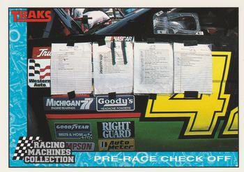 1992 Traks Racing Machines #13 Pre-Race Check Off Front