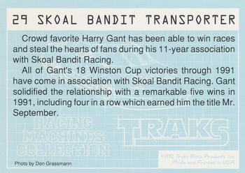 1992 Traks Racing Machines #29 Skoal Bandit Transporter Back