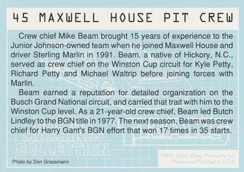 1992 Traks Racing Machines #45 Maxwell House Pits Back
