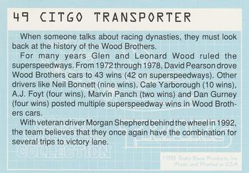 1992 Traks Racing Machines #49 Citgo Transporter Back