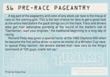 1992 Traks Racing Machines #56 Pre-Race Pageantry Back
