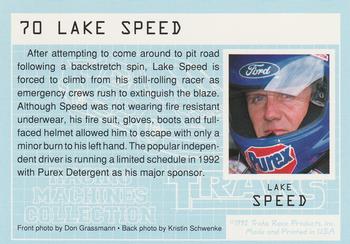 1992 Traks Racing Machines #70 Lake Speed Back