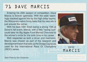 1992 Traks Racing Machines #71 Dave Marcis' Car Back