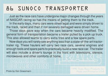 1992 Traks Racing Machines #86 Sunoco Transporter Back