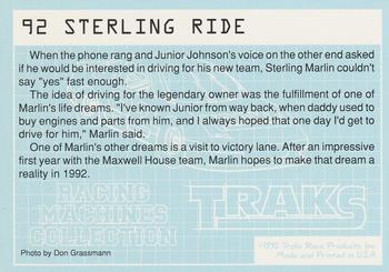 1992 Traks Racing Machines #92 Sterling Ride Back