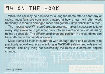 1992 Traks Racing Machines #94 On The Hook Back
