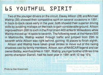 1992 Traks Racing Machines #65 Youthful Spirit Back