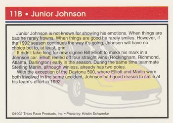 1992 Traks Racing Machines - Bonus #11B Junior Johnson Back