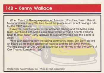 1992 Traks Racing Machines - Bonus #14B Kenny Wallace Back