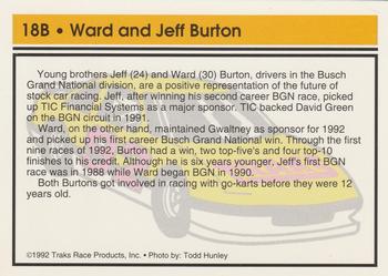 1992 Traks Racing Machines - Bonus #18B Ward and Jeff Burton Back