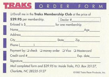 1992 Traks Team Sets #NNO Inside Traks Membership Club Order Form Back