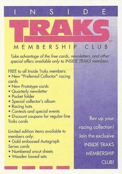 1992 Traks Team Sets #NNO Inside Traks Membership Club Order Form Front