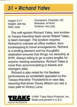 1992 Traks Team Sets #31 Richard Yates Back