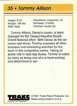 1992 Traks Team Sets #35 Tommy Allison Back