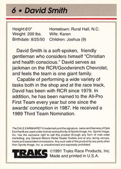 1992 Traks Team Sets #6 David Smith Back