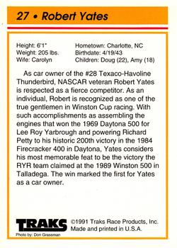 1992 Traks Team Sets #27 Robert Yates Back