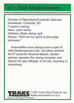 1992 Traks Team Sets #67 Dick Seidenspinner Back