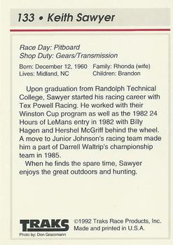 1992 Traks Team Sets #133 Keith Sawyer Back