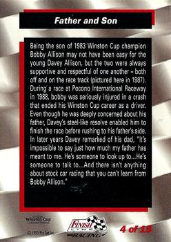 1993 Finish Line - Davey Allison #4 Davey Allison / Bobby Allison Cars Back