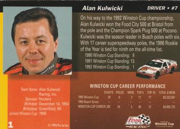 1993 Finish Line - Silver Series '93 #1 Alan Kulwicki Back