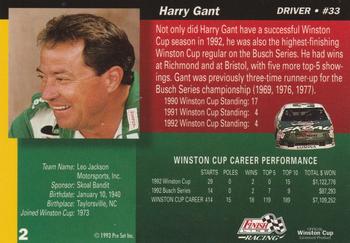 1993 Finish Line - Silver Series '93 #2 Harry Gant Back