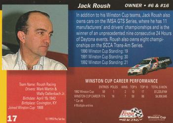 1993 Finish Line - Silver Series '93 #17 Jack Roush Back