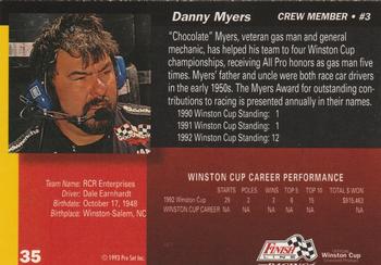 1993 Finish Line - Silver Series '93 #35 Danny Myers Back