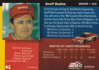 1993 Finish Line - Silver Series '93 #41 Geoff Bodine Back