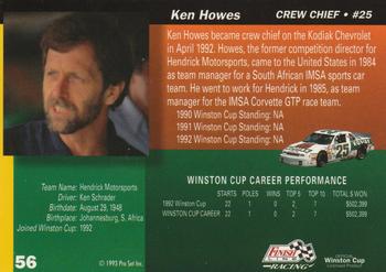 1993 Finish Line - Silver Series '93 #56 Ken Howes Back