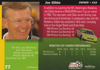 1993 Finish Line - Silver Series '93 #77 Joe Gibbs Back
