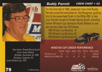 1993 Finish Line - Silver Series '93 #79 Buddy Parrott Back